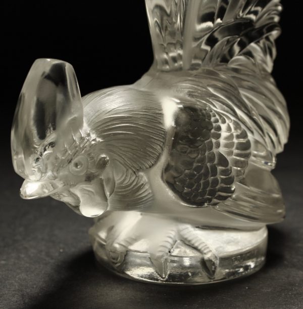 1928 René Lalique - Car Mascot Hood Ornament Coq Nain Rooster