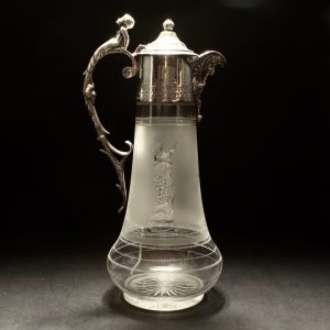 19th Century Richardson Roman Neo Classical Lady Glass Claret Jug