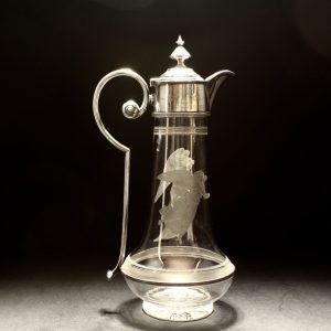 19th Century Richardson Classical Winged Silver Plated Angel Glass Claret Jug