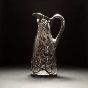 20th C Silver Overlay Claret Glass Jug C1910